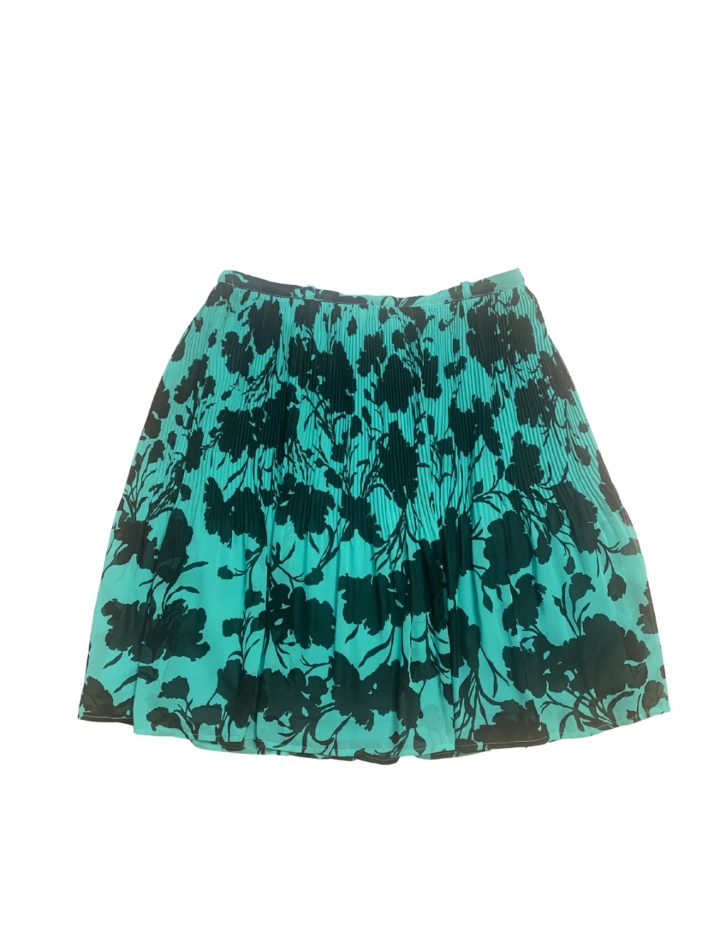2/$30 Emerald Green Black Dark Floral Pleated Short Skirt Feminine Romantic